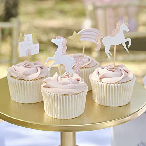 Ginger Ray Cupcake-Topper mit Einhorn-Motiv, 12 Stück