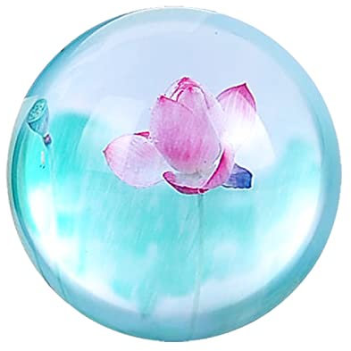 Kristallkugel Pink Lotus Halbkugel Glas Halbkugel Briefbeschwerer Heimdekoration Ornamente Kugel Miniatur Kreative Geschenke