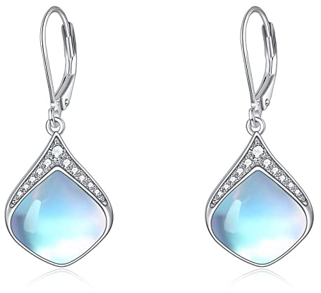 Mondstein Ohrringe Sterling Silber Filigran Irisch Keltisch Teardrop Mondstein Tropfen Ohrringe Schmuck Geschenke für Damen