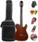 Acoustic Guitar Silent 6 String Travel Electronic Classical Guitar Portable Acoustic Steel String Guitars Acoustic Guitar Case Bag,Tuner, Picks, Strap, Steel Strings, Cable (Wood)