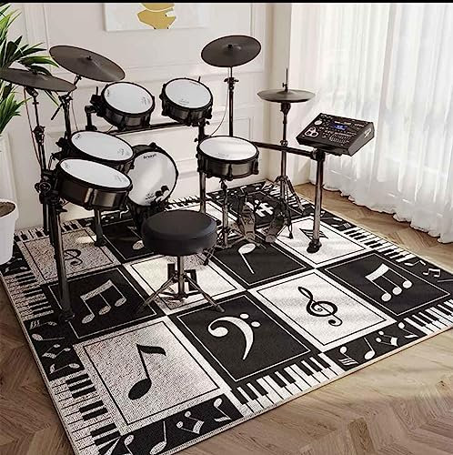 GYYFQH Schlagzeug Teppich Drum Teppich Schlagzeugteppich Rechteck Snare Teppich Trommelmatten-Teppich Schallschutz- Und Entstaubungsteppich Dicker Rutschfester Trommelteppich,C-60×120cm