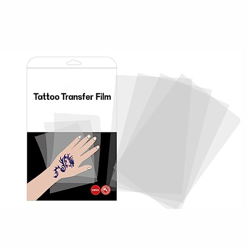 Film de transfert Transparent de tatouage, Film de couverture de transfert Transparent tracé à la main, assorti à la Machine de transfert, 50 pièces/boîte