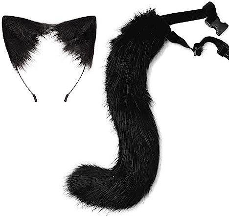 Uposao Halloween Party Cosplay Fuchs Schwanz Simulation Katzenohr Stirnband Kostüm Party Cosplay Set Verstellbaren Fuchs Schwanz Für Teenager Erwachsene
