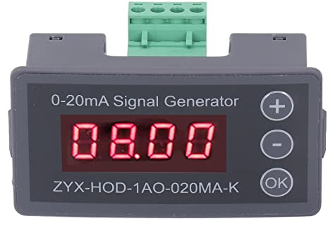 Hyuduo Générateur de Signal de Courant, Simulateur de Courant à Affichage Numérique 0 à 20 MA 1 Canal, Générateur de Signal Analogique Réglable, Testeur Compact à Installation Rapide pour les Tests de