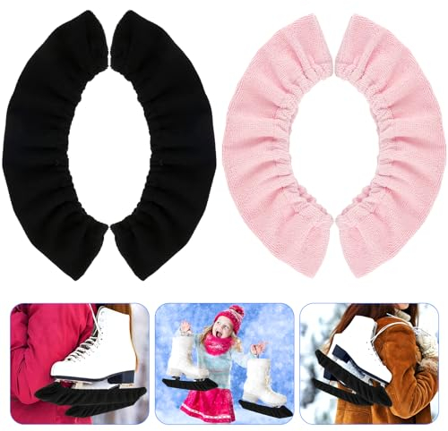 2 Paar Eishockey Elastische Kufenstrümpfe, Kufenschoner Schlittschuhe, Schlittschuh Kufenstrumpf, Schlittschuh Kufenschutz Zubehör, Kufenstrümpfe Eishockey Kufenschoner für Schlittschuhe(XL:38*7cm)