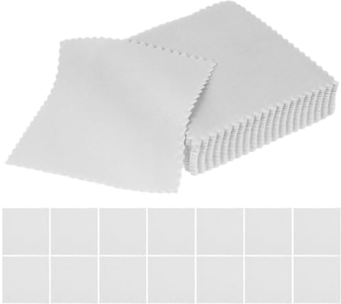 TEHAUX 60pcs Jewelry Cleaning Cloth Polishing Cloth for Eyeglasses Lens Jewelry Wiping