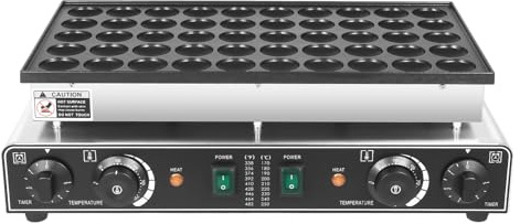 banborba 50 Holes Dutch Pancake Maker, 1700W Electric Non Stick Waffle Maker with Timer & 50-300℃ Adjustable Temperature, Commercial Waffle Iron Machine for Home Kitchen Cafe Bar