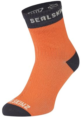 SEALSKINZ | Wretham Unisex Waterproof Ankle Bamboo Lined Seamless Sock | S - Orange