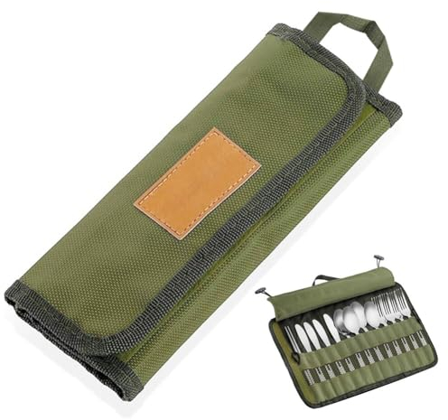 HiyyFloy Tragbare Besteck-Aufbewahrungstasche, Outdoor-Camping, Picknick, Grill