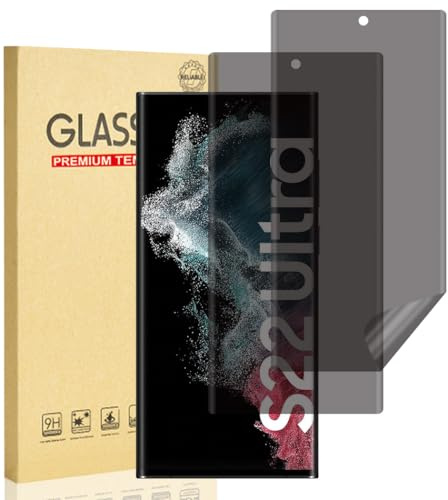 Protector de Pantalla Privacidad para Samsung Galaxy S22 Ultra 5G,Anti-Espía Protector Pantalla,Antiespia Película TPU Flexible,Compatible Función Huella Digital,Anti-Rasguños,Sin Burbujas,2 Piezas
