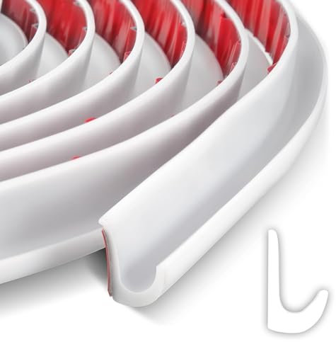 Grondaia per Camper a Forma di J, Lunghezza 5 Metri, Gocciolatoio in Gomma, Autoadesiva, Scarichi per Camper, Camion, Barche e Furgoni, Facile da Installare - Bianco