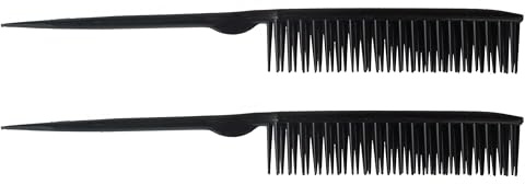 Amelia Beauty Products 3 Row Styler Brush, 8 in | Hair Styling Comb | Travel Hairbrush for women | Rat Tail Comb for Detangling (Black)