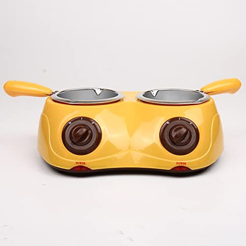 SmPinnaA Chocolate Melting Pot, Electric Fondue Melter Machine Set, with Double Melting Pot, Melting Pot for Home Milk Chocolate, Cheese, Butter, Candy Making, Kitchen Tool