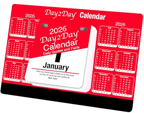 VR ANGEL 2026 Daily Tear-Off Desk Calendar Organiser for Home, Office & School Freestanding Compact and Functional Design