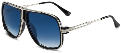 SHEEN KELLY Retro Sonnenbrillen Große Pilotenrahmen aus Metall Herren Damen