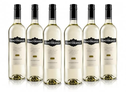 Sant'Orsola - Vino Bianco Secco Chardonnay, da Uva Italiana, Gusto Fruttato e Floreale, 6x750 ml
