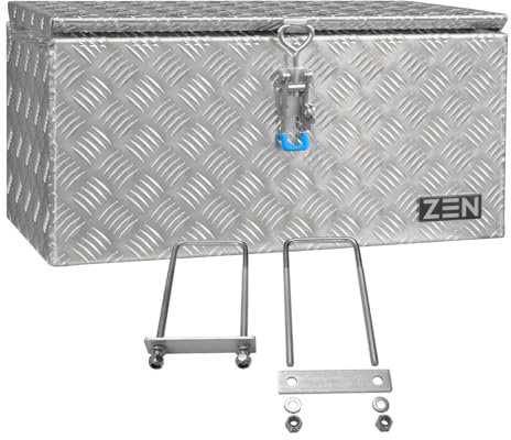 Deichselbox Alu Riffelblech 600 x 300 x 300 mm inkl. 2 Gasdruckfedern und Spannbügelverschluss, inkl. MON5002, Anhängerbox, Staukasten, Daken ZEN, Edelstahlhaus GmbH