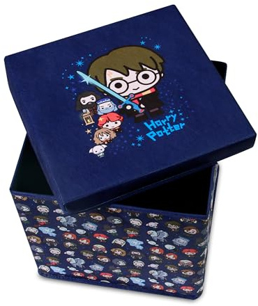Harry Potter Aufbewahrungsbox mit Deckel Stoffwürfel 30 x 30 x 30 cm | Organizer-Aufbewahrungswürfel für Kleidung, Bücher, Spielzeug und Bälle. Offizielle Lizenz