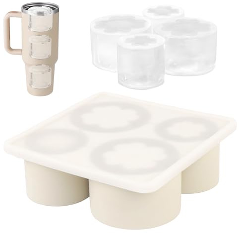 Stanley Cup isbitsform, Stanley isbitsform silikon, isbitar Stanley kopp med 4 fack och lock, återanvändbar, fyrklöver iskubsform Stanley Cup för 20–40 Oz mugg