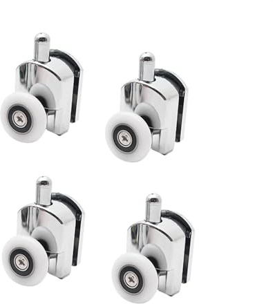 Roulette Porte Coulissante 25mm / 27mm Diamètre Double Pop Up Douche Verre Verre Verre Verre Douche Cabinet Cabinet Roues de porte chromées 4-6 Verre Roulette Porte Coulissante Douche(DW-121-4PCS-Down