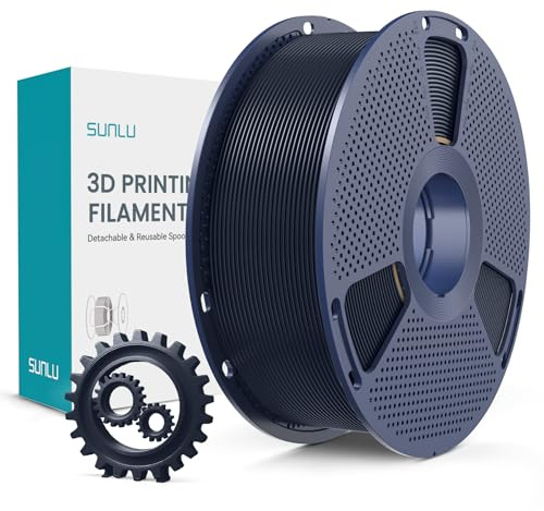 SUNLU PLA+ Filament 1.75mm, Verbesserte Haltbarkeit und Hohe Festigkeit, PLA Plus 3D Druckerfilament für 3D FDM Drucker, 1KG Spule, Mitternachts Schwarz