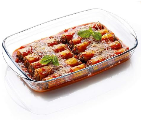Plat à rôtir rectangulaire de 1,6 l résistant aux chocs thermiques en verre transparent pour four, micro-ondes, lave-vaisselle