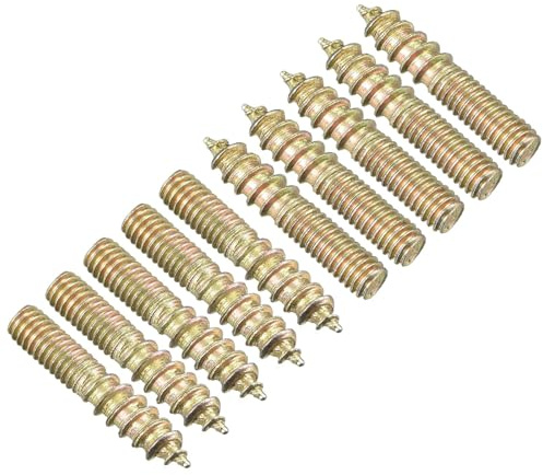 TA-VIGOR 24Pcs Hanger Bolts, M4x20mm Double Headed Bolts Self Tapping Screw, Double Ended Dowel Screws for Wood Joint Furniture