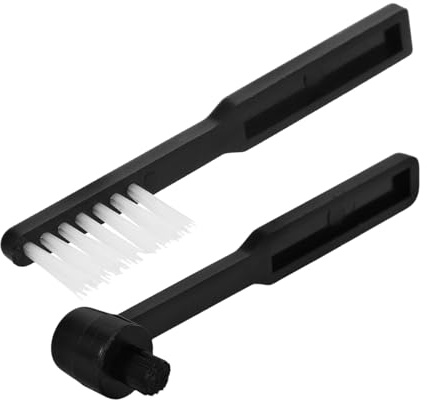TOYANDONA 2pcs Vinyl Record Stylus Cleaning Brush Set with Fibers, Anti-static Record Needle Cleaner for Turntables and Vinyl Players, Black and White Brushes for Dust Removal