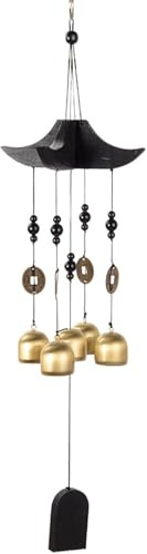 Carillons éoliens de Jardin pour l'extérieur, Carillon éolien en Laiton for Jardin extérieur, Fait à la Main, Style Traditionnel Chinois, 50 x 12 cm
