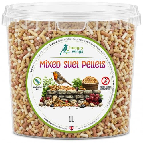 Nourriture pour Oiseaux Sauvages 1 L (Pot de 1 l, granulés de suif mélangés)