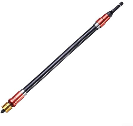 Eje de extensión de taladro flexible de 326 mm para brocas, vástago hexagonal de 1/4 de pulgada con núcleo de acero, ligero no (A)