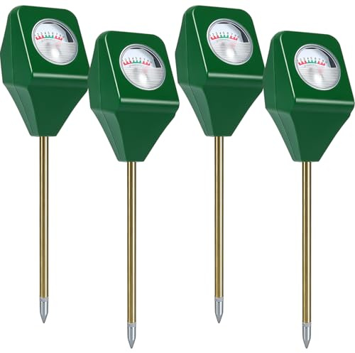 GBKDQQ 4 Stück Feuchtigkeitsmessgerät Pflanzen, Boden-Feuchtigkeitsmesser Pflanzen, Ohne Batterien, Hygrometer für Garten & Landwirtschaft, Bodentester, Gießanzeiger
