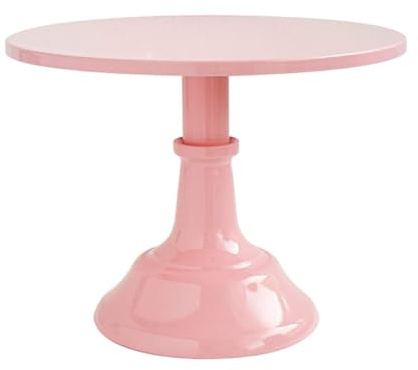 SUNNYNEST 10-Inch Iron Cake Stand – Round Pedestal Dessert Plate for Cakes, Cupcakes, and Pastries – Modern Display Stand for Weddings, Birthdays, Baby Showers, and Parties (Pink)