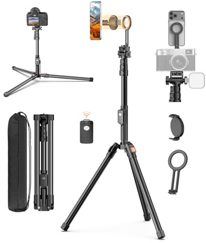 XXZU 187cm Magnétique Trépied Appareil Photo et Telephone avec Télécommande