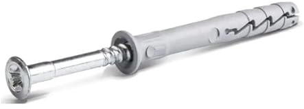 Hammer Fixings with Pozidriv Screw Head, Grey Nylon Plastic, M6 M8 M10 Sizes, for Concrete and Solid Masonry, Flat Countersunk Head (M6 x 80mm, 10, count)