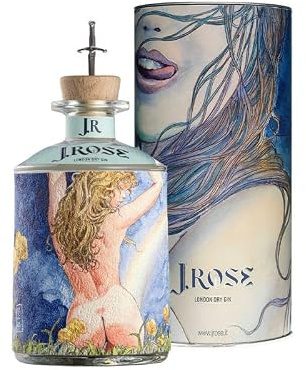 J. Rose Gin London Dry Artigianale - J.Rose JR04 con TUBO - Collezioni D'autore - Edizione Limitata Maestro Milo Manara - Bottiglia da 70 cl
