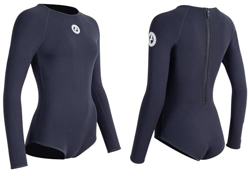 Two Bare Feet Women's 2mm Arabella Neoprene One-Piece Wetsuit – Premium Swim Suit for Surfing, Swimming, Scuba Diving & Water Sports, Flexible, Durable, Multiple Styles (Black, M)
