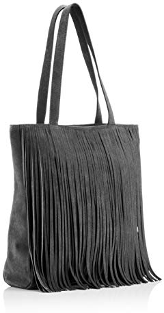 The Handbag Edit Fringed Tote, Damen Grau (Grey/Pewter), 10x36x36 cm (W x H L)