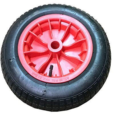 TMZ® 1x 14 Wheelbarrow Wheel Pneumatic Inflatable Tyre 3.50-8 REPLACEMENT RED.