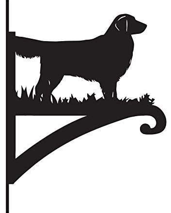 Black Country Metal Works Golden Retriever Silhouette Hanging Basket Bracket