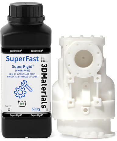SuperRigid 3D-Drucker Harz 6,0GPa, 40% Nano-Mikro-Keramikpulver gefüllt für keramikähnliche Prototypen, Hergestellt in Korea von 3DMaterials (500g, Weiß)