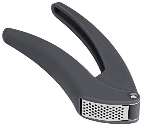 KUHN RIKON Easy Clean Knoblauchpresse, rot, Knoblauchschneider mit ergonomischen Griff, weniger Kraftaufwand, schneidet fein