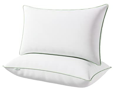 Novilla Almohada 40x80cm Pack 2 de Cama Relleno de Fibra Pillow Antiarrugas con Cremallera Oeko-Tex Medio Blando Altura Ajustable Transpirable y Suave al Tacto 980gx2