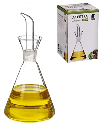 D,casa - Oliera antigoccia vetro 125 CC, oliera cucina per tavolo