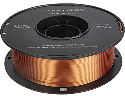Silk PLA Filament 1,75mm, TINMORRY 3D Drucker Filament 1kg spool, Copper