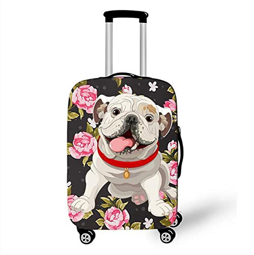 Morbuy 3D Hund Reise Kofferhülle Kofferschutzhülle Elastisch Abdeckung Waschbar Kofferschutz Kofferbezug Hülle Gepäck Luggage Cover mit Reißverschluss (Mops,L)