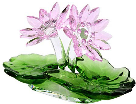 MANQILE Kristall Lotus Blume Figur Ornament Briefbeschwerer Fenster Anhänger Geburtstagsteil Hochzeitsdeko Heimtextilien Freundin Geschenke