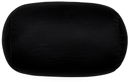 Focustree Squish Bean Bed Microbead Pillow Bolster Tube Body Pillow Smooth Cool Touch Fabric Neck & Back Support Throw Travel Pillow Fun Colors (Black)