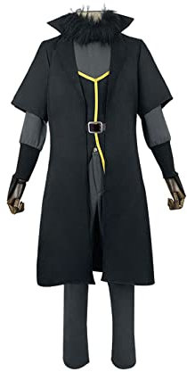 ZENAHA Rimuru Tempest Cosplay Kostüm Kampfanzug Schwarzer Mantelfutterhosen Mit Handschuhen,XXL-Black