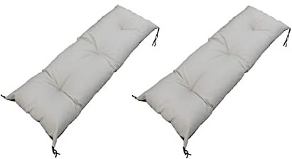 Sitzkissen und Bankauflage 120x40 cm - Palettenkissen Outdoor Wasserdicht - Pallettenpolstern - Hollywoodschaukel Auflage - Gartenstuhlauflagen Hochlehner Auflagen (Set 2) Beige